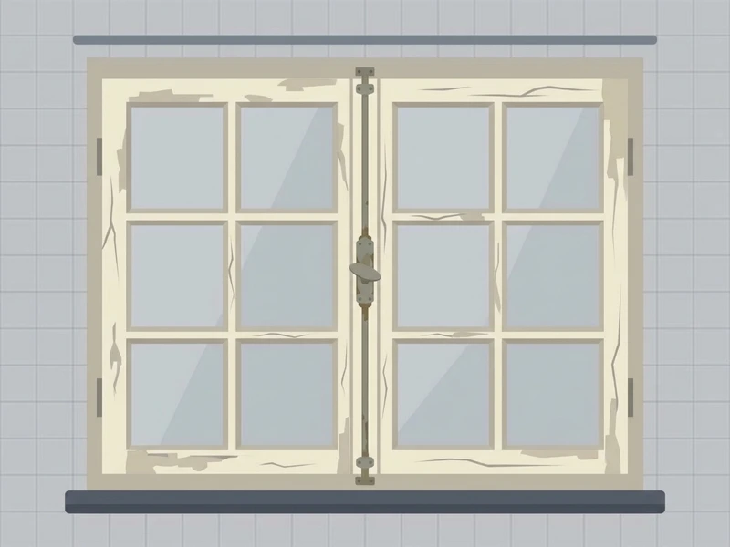 Exemple de fenêtre en bois avant remplacement